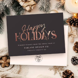 Cartão De Festividades Corporação de Script Dourado do Elegante Moderno R