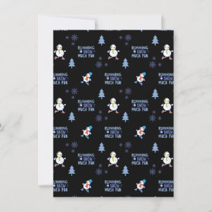Cartão De Festividades Corredor de Natal Homem de Neve na Neve Fria