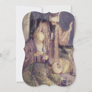 Cartão De Festividades Cortado Por Três Reis Rico De Vintage Cortado No N