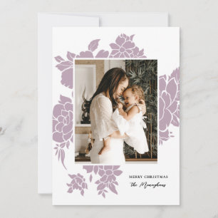 Cartão De Festividades Corte Floral Claro Lilac Foto Natal
