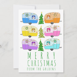 Cartão De Festividades Cortesia de Natal Câmera Vintage Trailer RV Digita