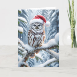 CARTÃO DE FESTIVIDADES CORUJA-BARRADA DE NATAL - FAUNA SELVAGEM