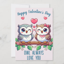 Cartão De Festividades Coruja Sempre Te Amo