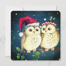 corujas de Natal apaixonadas doce