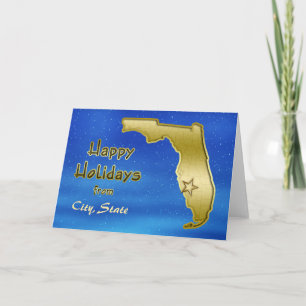 Cartão De Festividades Cosmic Blue Sky Florida Map Custom