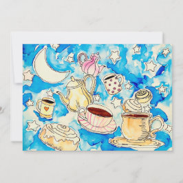 Cartão De Festividades cosmic cinnamon rolls & coffee cups art