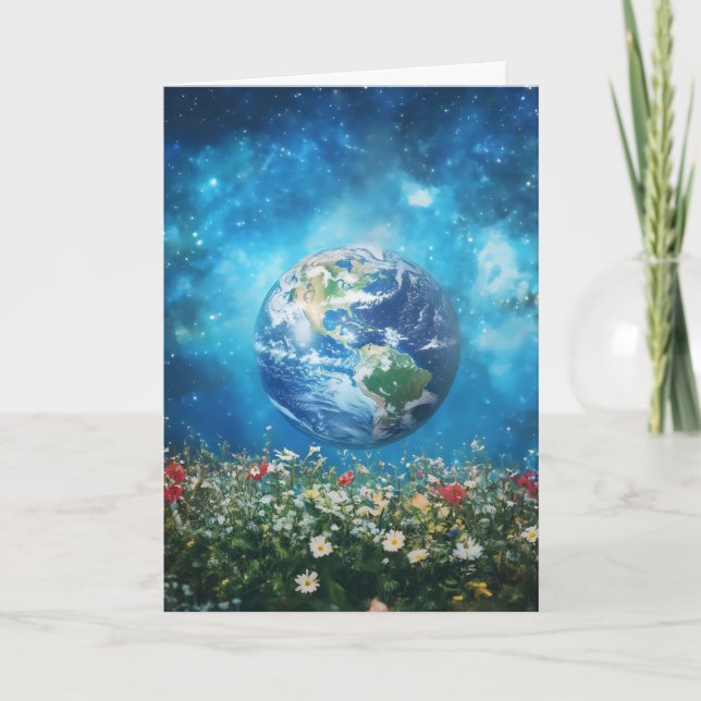 Cartão De Festividades Cosmos das Flores da Terra (Frente)