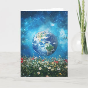 Cartão De Festividades Cosmos das Flores da Terra