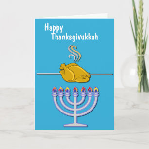 Cartão De Festividades Costume cómico de Thanksgivukkah