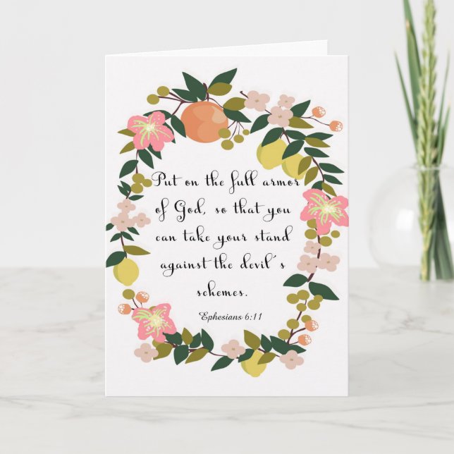 Cartão De Festividades Cota Cristã - Ephesianos 6:11 (Frente)