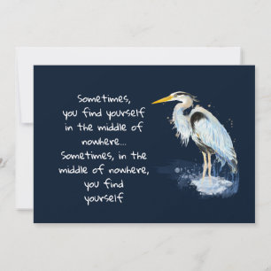 Cartão De Festividades Cota Inspiradora Azul Heron Excelente de Aquarela