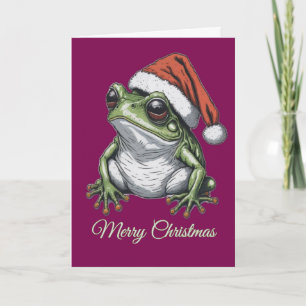 Cartão De Festividades Cottagecore Sapo Natal Antiga Mensagem Personaliza