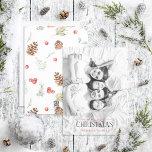 Cartão De Festividades Cotton Winter Merry Christmas Black & White Photo<br><div class="desc">Procurando um cartão de férias bonito e único para enviar aos seus amigos e familiares este ano? Não olhe mais que o nosso Cotton Winter Feliz Natal Black & White Photo Holiday Card! Esta carta simples e elegante apresenta a sua foto de tonalidade clara de cheio favorita, com um filtro...</div>