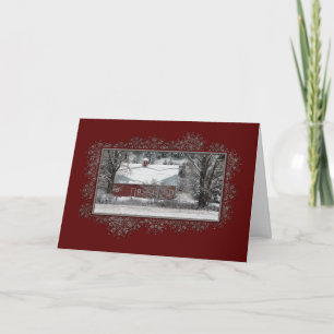 Cartão De Festividades Country Barn Snowscene Christmas card