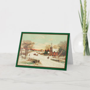 Cartão De Festividades Country Christmas Services - Vintage Card
