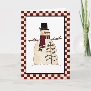 Cartão De Festividades Country Snowman Card