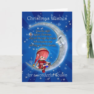 Cartão De Festividades cousin, night before Christmas with elf an