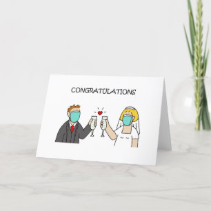 Cartão De Festividades Covid 19 Wedding Congratulations Cartoon