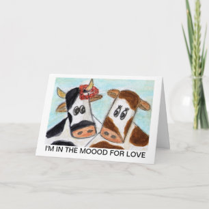 Cartão De Festividades Cow Valentines Day 'I'm in the Moood for Love art