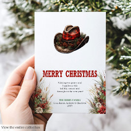 Cartão De Festividades Cowboy country Christmas greeting card design