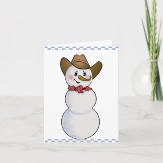 Cartão De Festividades Cowboy Snowman com Red Bandana