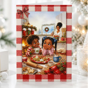 Cartão De Festividades Cozinha de Biscoitos de Natal Afro-Americana Vinta
