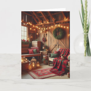 Cartão De Festividades Cozy Cabin dos Papais noeis de Natal