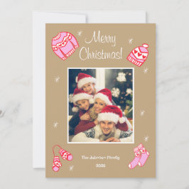 Cartão De Festividades Cozy Cute Sweater Weather Doodle Holiday Card