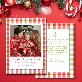 Cartão De Festividades Cozy Gingham Christmas Card – Personalized Photo