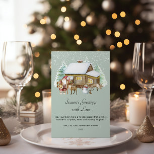 Cartão De Festividades Cozy House Papais noeis Flat