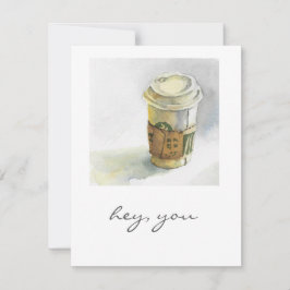 Cartão De Festividades Cozy to-go Coffee Cup Watercolor Card