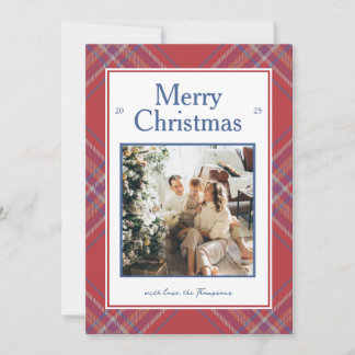 Cartão De Festividades Cozy Traditional Plaid Tartan Holiday Card