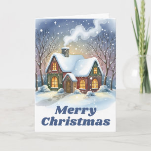 Cartão De Festividades Cozy Winter Cottage - Natal brilhante
