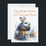 Cartão De Festividades Cozy Winter Quer Um Coelho Especial Um Pouco<br><div class="desc">Criada por uma mãe coelhinha e inspirada pelo nosso amor pelos coelhos.</div>