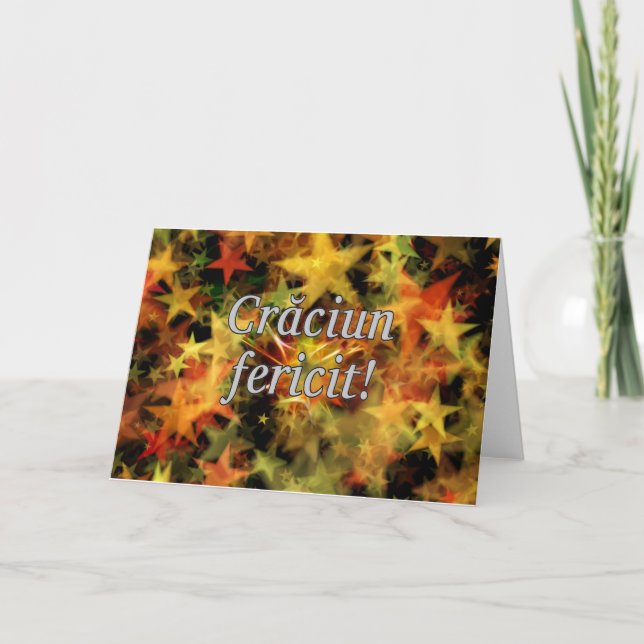 Cartão De Festividades Crăciun fericit! Feliz Natal na wf romena (Frente)