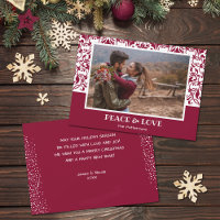 Cranberry e White Damask Foto de Natal
