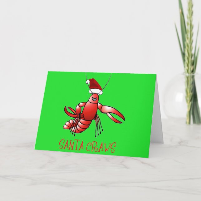 Cartão De Festividades Crawdad do papai noel (papos do papai noel) (Frente)
