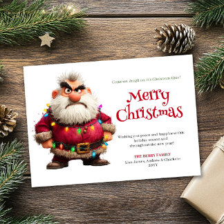 Cartão De Festividades Crazy cranky Santa digital Christmas greeting card