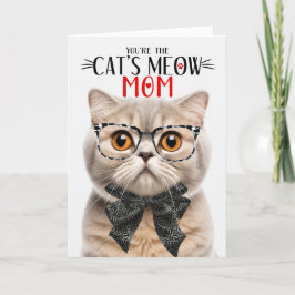 Cartão De Festividades Cream Scottish Fold Cat para a mãe no Dia de as mã
