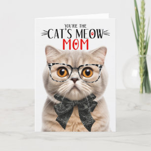 Cartão De Festividades Cream Scottish Fold Cat para a mãe no Dia de as mã