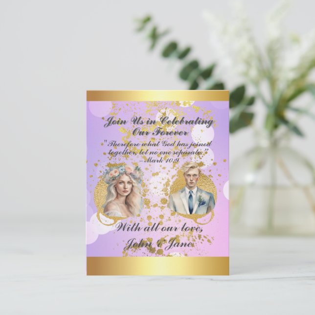 Cartão De Festividades Create Your Dream Wedding Cards: Fully Editable &  (Em pé/Frente)