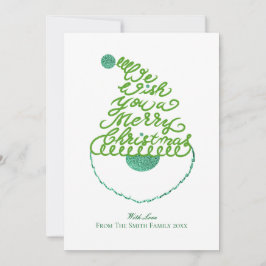 Cartão De Festividades Create Your Own Cute Glitter Santa Christmas Flat 