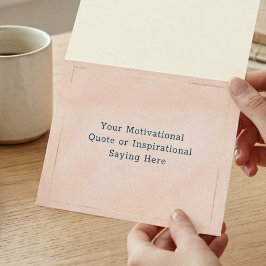 Cartão De Festividades Create Your Own Motivational Quote Blush Pink Gold