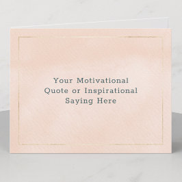 Cartão De Festividades Create Your Own Motivational Quote Blush Pink Gold