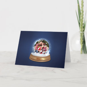 Cartão De Festividades Create Your Own Snow Globe Photo Holiday Card