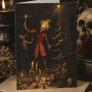 Cartão De Festividades Creepmas Menino Vitoriano Sinistro Natal Gótico