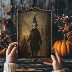 Cartão De Festividades Creepmas Spooky Gothic Vintage Boy
