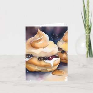 Cartão De Festividades Creme Nacional Puff Dia B - 2 de janeiro - Aquarel
