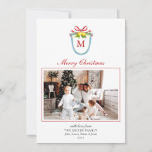 Crescente monograma com Foto de Natal de Lemons