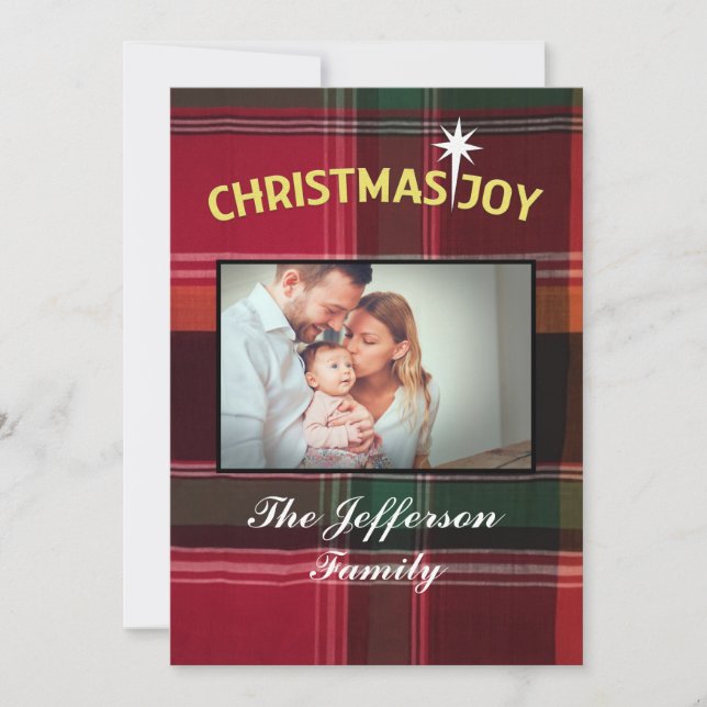 Cartão De Festividades Criança de Natal para a Família Bebê Personalizar (Frente)